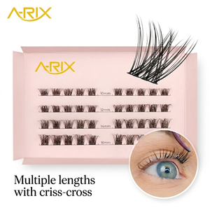 A-RIX DIY ชุดต่อขนตาแบบกึ่งสำเร็จรูป 3 ขั้นตอน ติดกาวเอง กันน้ำ ให้ลุคธรรมชาติ สีดำ/น้ำตาล ใช้ซ้ำได้ แพ็ค 40 คู่ - Product Image 1