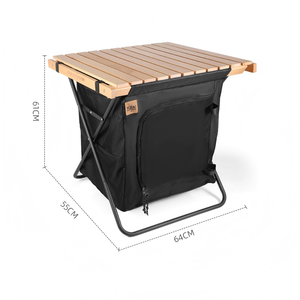 Armadietti Pieghevoli da Esterno, Mobile Multifunzionale in Legno Massello, Design Minimalista, Base a Croce, Portatile <span class=keywords><strong>per</strong></span> <span class=keywords><strong>Campeggio</strong></span>, Grande Capacità - Product Image 6