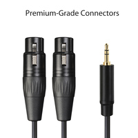 Câble audio Y-splitter Yinyu AC030M 3,5 mm TRS vers double XLR femelle, câble audio OFC blindé à faible bruit pour interface audio de mixeur
