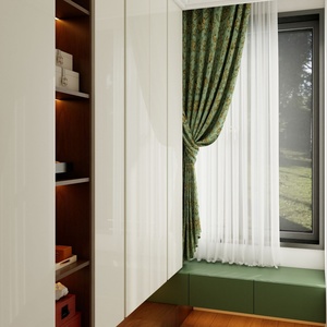 Custom Floor to Ceiling <b>Wardrobe</b> with Open Shelving Modern <b>Wood</b> Bedroom Closet Floating Base - Product Image 3