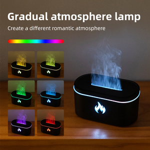Difusor de Aroma de Aceites Esenciales para <span class=keywords><strong>Chimenea</strong></span> <span class=keywords><strong>Eléctrica</strong></span> de 200 ml, Mini Humidificador de Aire con Llama USB, Lámpara LED RGB de Mesa, Aromatizador para el Hogar - Product Image 4