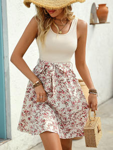 Vestido de Verano sin Mangas para Mujer, Tejido, Color Sólido, Talla Grande, Casual, Elegante, para Fiesta, Cuello en V, Largo hasta la Rodilla, Control de Abdomen, Corte Recto - Product Image 3