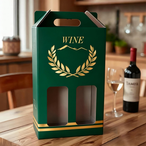 Boîte à <span class=keywords><strong>vin</strong></span> cadeau, boîte à <span class=keywords><strong>vin</strong></span> rigide de luxe, boîtes d'emballage en carton avec capacité de contenir deux bouteilles de <span class=keywords><strong>vin</strong></span> - Product Image 3