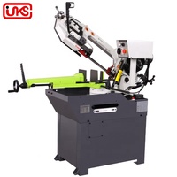 Scie à ruban métallique HX-260G avec tête pivotante de 0 à 60 degrés, moteur à double vitesse, système de refroidissement pour tuyaux en acier, profilés et bandes en aluminium