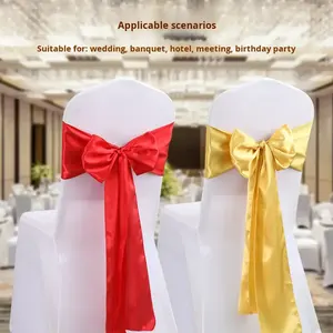 أشرطة تزيين الكراسي بالجملة رخيصة الثمن بألوان مخصصة لتزيين الفنادق وأعياد الميلاد وحفلات الزفاف، متوفرة بأطوال من 1 إلى 150 سم - Product Image 2