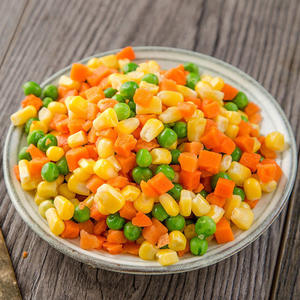 Empaquetado comercial, saludable, nutritivo, estilo americano, verduras mixtas congeladas de tres colores, granos de maíz, guisantes verdes, zanahorias a granel - Product Image 1