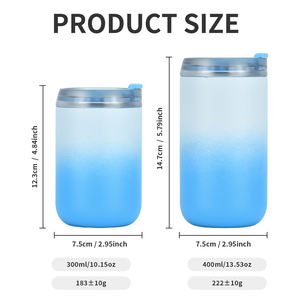 Chine marque Watersy nouvelle tendance dégradé couleur gobelet 300ml/400ml isolé café gobelet en acier inoxydable Double paroi tasse à café - Product Image 3