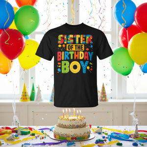 T-shirt en blocs de construction « Sœur du gagnant » pour fête d'anniversaire - Product Image 3