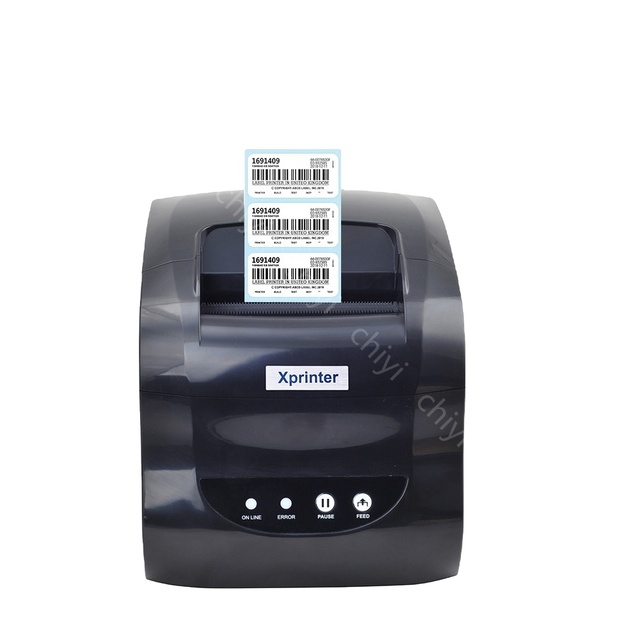 USB Mini Thermal Label Printer 2-1-365B Black White Barcode Sticker Receipt Printer 20-80mm Print Range Windows Support Stock