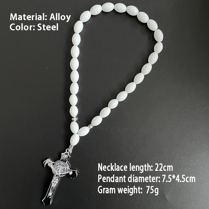 Silver plated-White beads