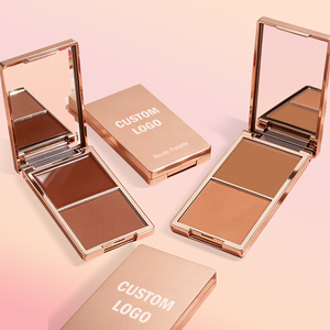 Nuovo Blush di Lusso in <span class=keywords><strong>Polvere</strong></span> Rosa Dorato, Logo Personalizzato, Lunga Durata, Finitura Opaca e Luminosa, Vibrante Blu Rosa 2 in 1 - Product Image 3