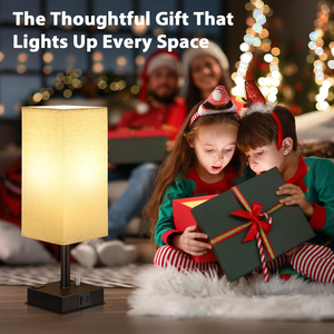 Modern LED <strong>Table</strong> Lamp with Plastic Base Fabric Shade AC Powered Small Bedside Desk Lamp for Bedroom Living Room Home Hotel Decor - Product Image 4