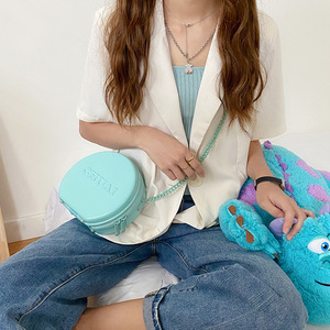 Sac à bandoulière rond Chuai de 7 pouces avec fermeture à glissière, couleurs bonbon, sac à bandoulière portable pour femme - Product Image 5