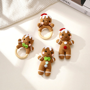 Luckykoo bambino fatto a mano uncinetto animale sonaglio cartone animato a maglia bambola bambino lenito coniglio rosicchiato regalo giocattolo - Product Image 4