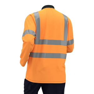 100% Polyester Mesh Summer Long Sleeve Road Administration Work <b>Polo</b> T-<b>Shirts</b> Hi <b>Vis</b> Safety <b>Shirt</b> with Customizable Logo - Product Image 3