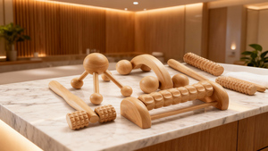 Set di Strumenti per Massaggio in Legno Naturale con Logo Personalizzato, Rulli per Piedi e Corpo, Strumenti per Terapia del Legno con Borsa - Product Image 4