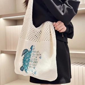 Borsa a maglia a Crochet a maglia borsa leggera con motivo a tartaruga marina con motivo a maglia e <span class=keywords><strong>uncinetto</strong></span> per Shopping estivo da spiaggia - Product Image 4
