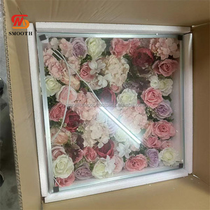 Plancher de danse LED portable en verre métallique carré lisse avec design miroir pour scène de mariage et panneau de fleurs - Product Image 2