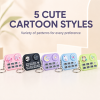 Mini tourne-disque DJ porte-clés jouet, lumière LED, jeu de mémoire, créateur de musique, 3 niveaux, 7 sons, 5 couleurs, cadeau de dessin animé pour enfants, vente en gros