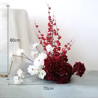 Chemin de table en fleurs d'hortensia vert et blanc, arrangement floral artificiel pour mariage, toile de fond, allée et centre de table