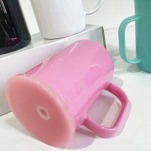 EE. UU. Almacén 17oz Macaron Sublimación en blanco Color Sublimatable Colorido Camper Tazas de café de vidrio con tapas de plástico PP Tapa - Product Image 6