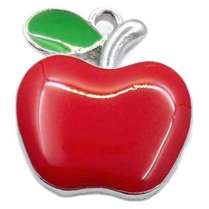 Accesorios de Joyería DIY con Forma de Manzana, Colgante con Diseño de Abeja y Diamantes de Imitación Rojos, Técnica de Goteo de Aceite, Pin de Solapa - Product Image 5