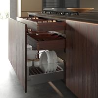 Meubles de cuisine sur mesure de luxe, armoires de cuisine modernes, armoires de cuisine en bois massif laqué noir avec comptoirs