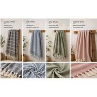 Serviette de plage Peshtemal en coton turc en gros, légère, sans sable, rayée, à franges, pour spa