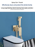 Robinet de toilette en laiton avec pulvérisateur de bidet portable de luxe avec mélangeur de salle de bain à eau chaude et froide Douche anale Shattaf Douche hygiénique