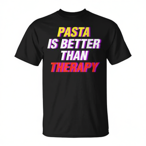 La pasta es mejor que la terapia, comida reconfortante, camiseta para amantes de la macarrón - Product Image 2
