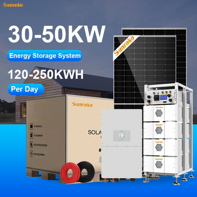High Voltage Photovoltaic Energy  Storage System Kit 30Kw 30 Kva 40Kw 50Kw Complete Solar Panel System