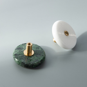 Natural Marble Dresser <strong>Drawer</strong> Pullers <strong>Funky</strong> Furniture Handles Marble and Solid Brass Pull Handles and <strong>Knobs</strong> - Product Image 3