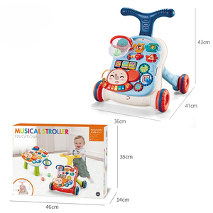 2025 bebés recién nacidos y niños pequeños aprenden a empujar el andador jugar mesa <span class=keywords><strong>de</strong></span> aprendizaje educativo temprano cochecito Musical infantil juguete - Product Image 6