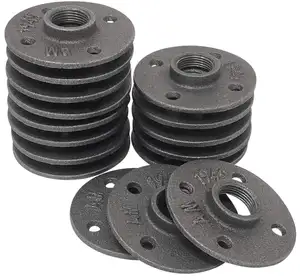 צינור הברגה מתאים הרצפה flange ברזל שחור 1/2 3/4 אינץ 'oem זכר אביזרי צינור נקבה מעוגל עגול 3 שנים