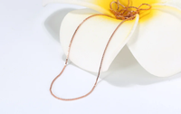 Chaîne en or 18 carats AU750 classique de haute qualité, 0,6 mm, or blanc, rose, jaune, bijoux fins tendance pour femmes