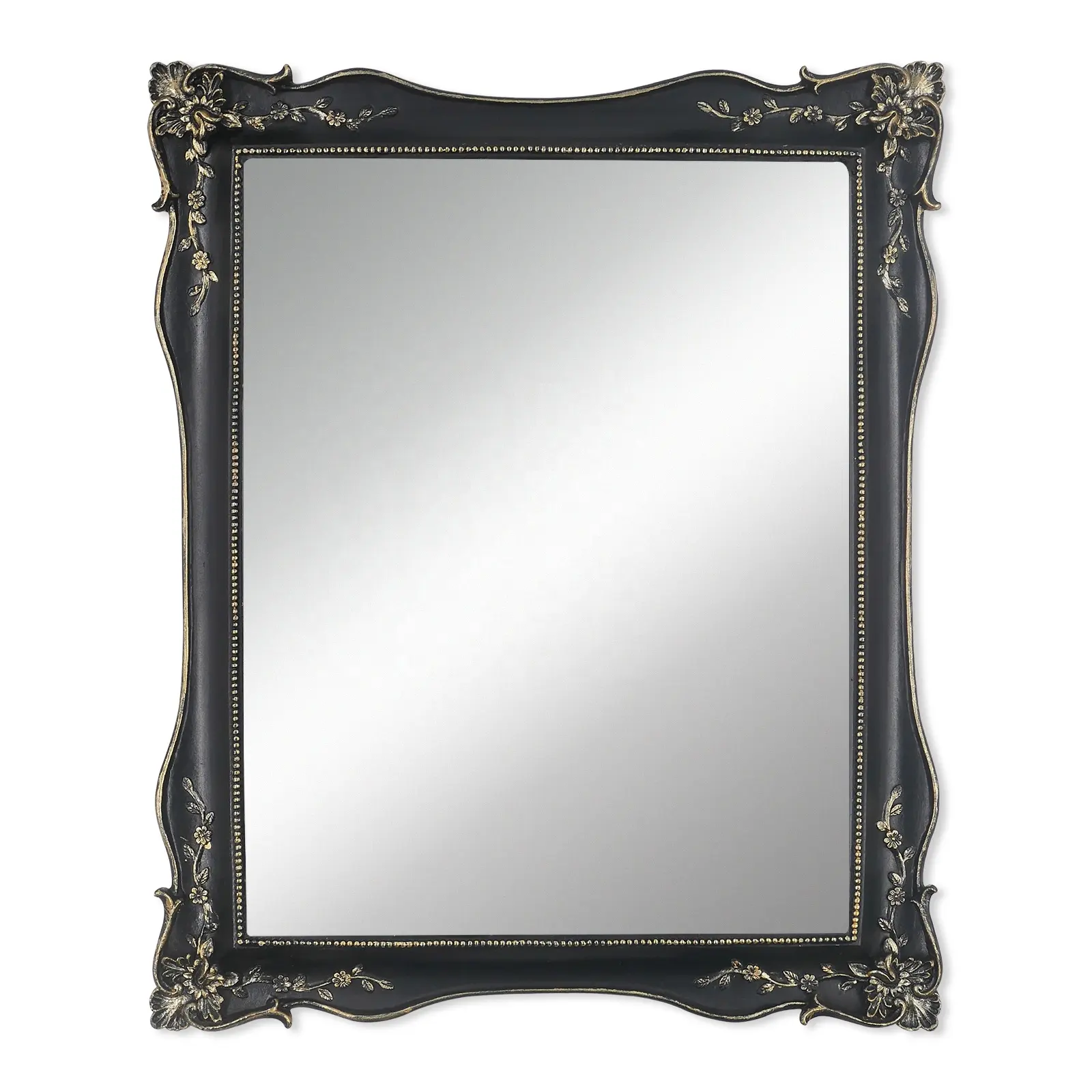 <span class=keywords><strong>Specchi</strong></span> antichi in stile barocco di alta qualità per la decorazione domestica specchio da parete con cornice in resina nera