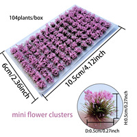 Mini-tufts de fleurs 5mm 104 plantes pour modèles HO et N, matériau floral miniature DIY pour jardin et table de sable