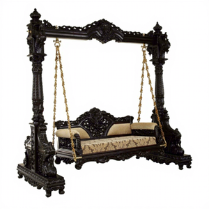 Epic Indian Wooden Carved King Style Jhula Solid Teak Wood Home <b>Swing</b> Customized Detachable Luxury Heavy Carved Jhula Price USA - Product Image 6