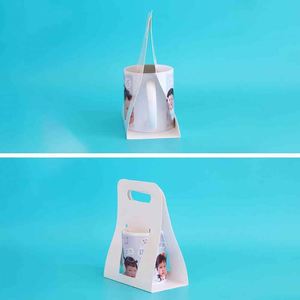 Sac alimentaire en carton à poignée blanche, impression UV, style moderne, pour tasses de 11 oz – Nouveauté promotionnelle pour cadeaux d'entreprise et réunions de famille/fêtes - Product Image 6