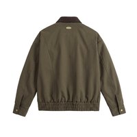Veste d'automne épaisse pour homme, col montant, fermeture éclair intégrale, poches à boutons-pression, style vintage décontracté, grandes tailles, coupe ample et décontractée