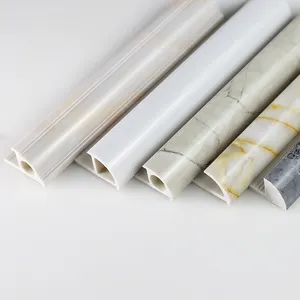 Borde de esquinas de plástico para pared, embellecedor de azulejo de PVC cerámico de color mármol impermeable al por mayor