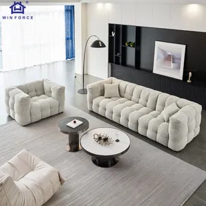 Winforce Factory Price Classik Modern L Shape Chesterfield Set Velvet Sofa Furniture