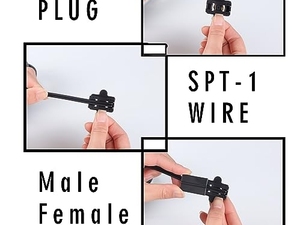 UL Certified PC Material Polarized Quick <b>Plug</b> Piercing Terminal For 18AWG SPT1 SPT2 <b>Light</b> Wire - Product Image 4