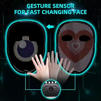 Masque LED transformable en silicone intégral, contrôle par application, détection gestuelle, batterie 2000 mAh, Halloween, Noël, anniversaire, mariage