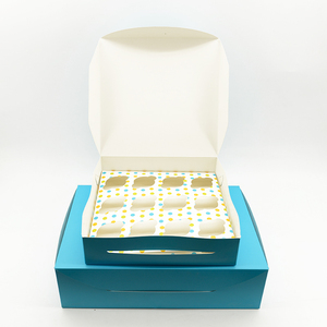 Tùy Chỉnh 2 4 6 12 24 Lỗ Cupcake Hộp Và Bao Bì Cho Kỳ Nghỉ Bánh Ngọt Cupcakes Brownies Giáng Sinh Giấy Cookie Điều Trị Hộp - Product Image 2