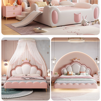 Lit simple rembourré coloré pour enfants, très vendu, cadre en bois massif, 3 tiroirs de rangement, lit double doux pour garçons, filles