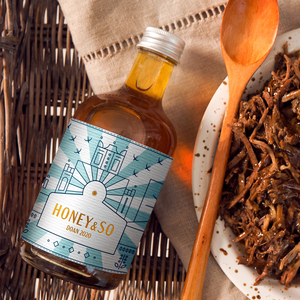 Tùy chỉnh mật ong nhãn vàng lá in kỹ thuật số Kết cấu GiấY Dán thực phẩm 16oz thủy tinh Mason đóng hộp Jar chai bao bì nhãn - Product Image 2