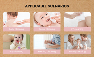 Lingettes humides pour bébé en bambou biodégradable OEM, 64 lingettes, écologiques, à base de plantes, douces, non tissées, pour peaux sensibles, soin bébé et maman - Product Image 5