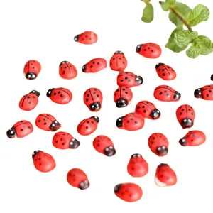 Micro-landscape decoration wood craft cute red beetle seven star ladybug ornaments color small ladybug DIY accessories