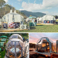 Hot Resort Glamping personnalisé Camping extérieur transparent bulle maison hôtel polycarbonate dôme tente avec salle de bain